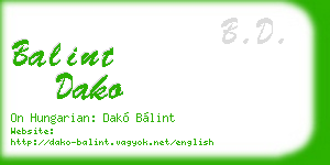 balint dako business card