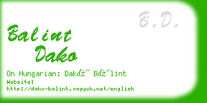 balint dako business card